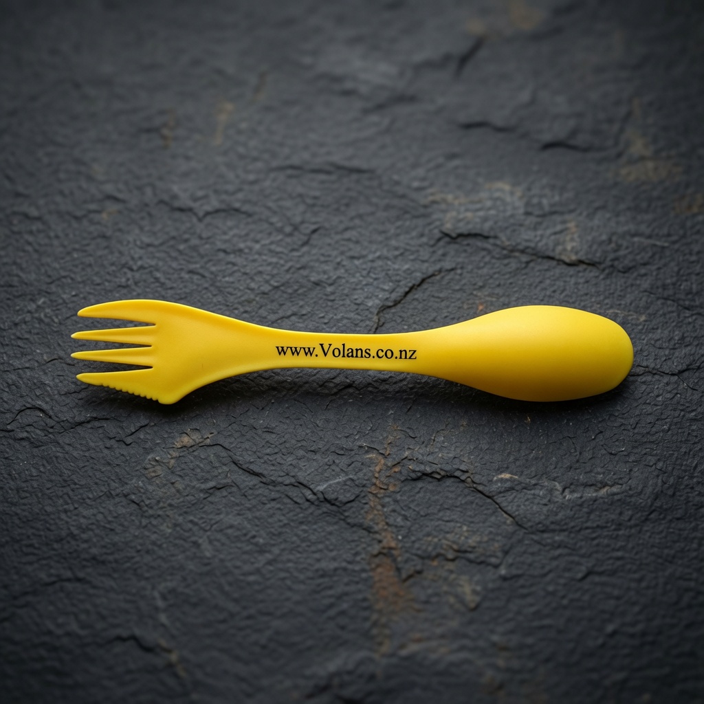 Tritan Plastic Sporks: 3-in-1 - Yellow
