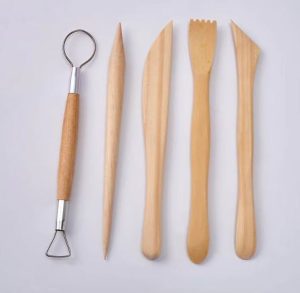 5-Piece Wood Clay Modeling Tools Set: Precision Craft Kit for Pottery & Sculpting