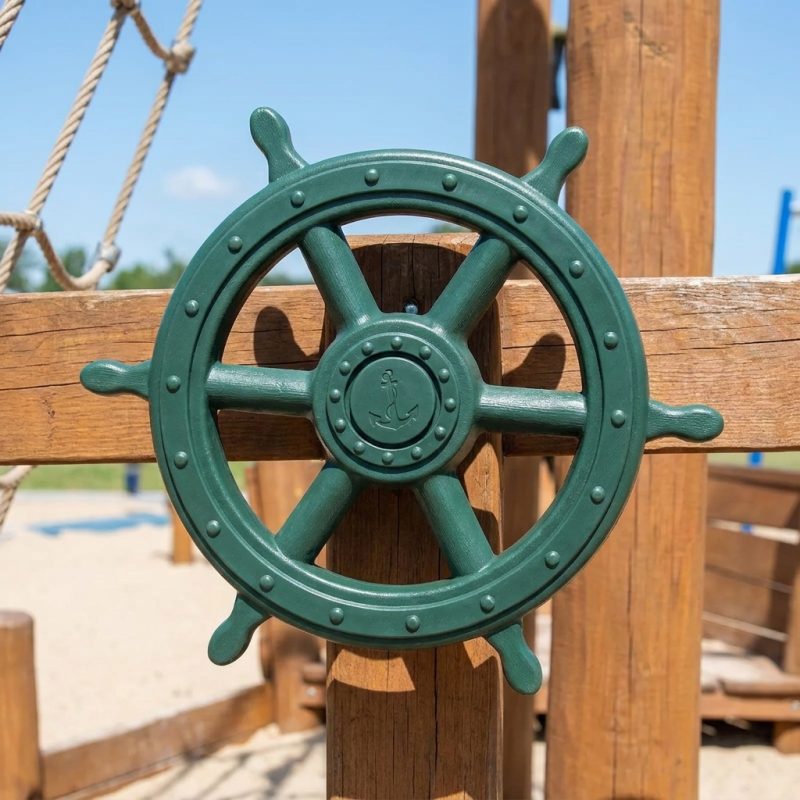 Green Jumbo Playground Ship Wheel – Pirate Adventure Steering Accessory