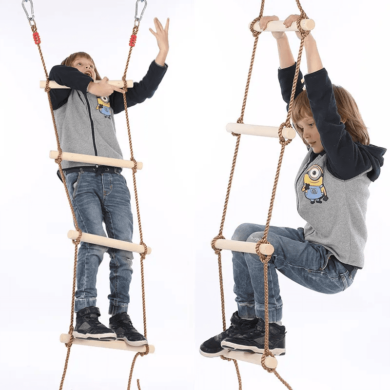 Volans Wooden Climbing Rope Ladders – 5-Step (1.8m) & 6-Step (2m) - Image 3