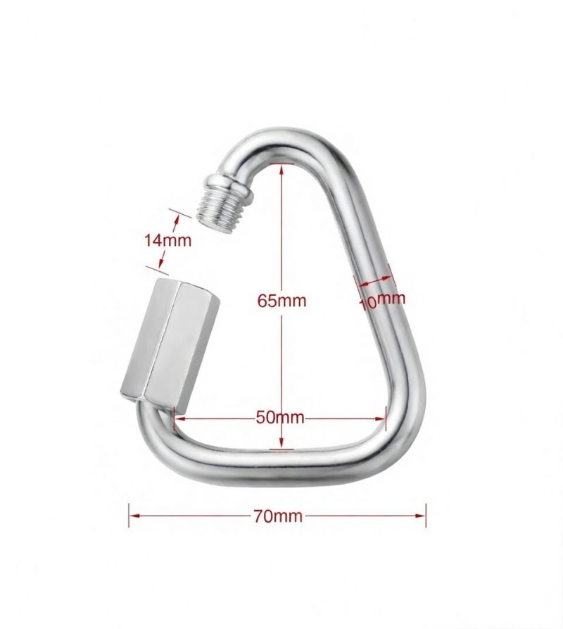 Heavy Duty Screw Gate Carabiner – Zinc Galvanised Steel (70mm)