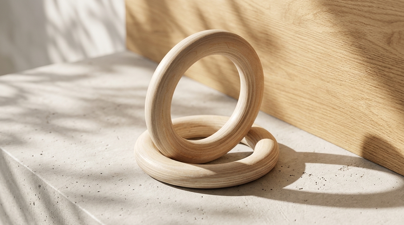 Youth Size Birch Wood Gymnastics Rings with 4.5m Quick-Adjust Numbered Straps