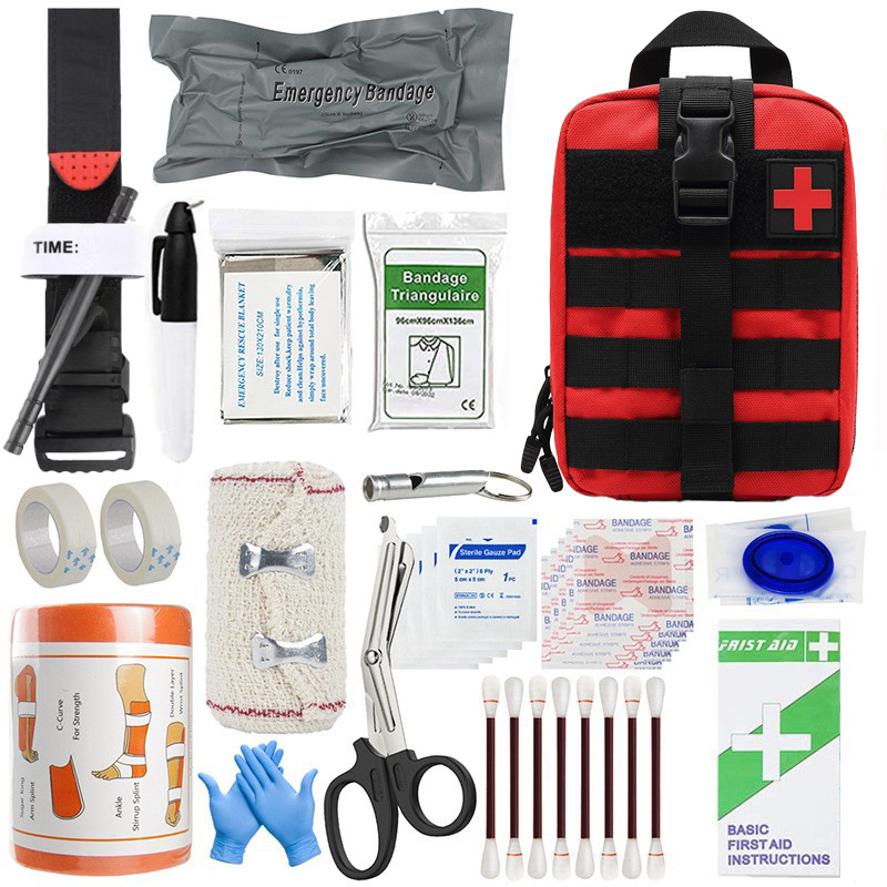 Tactical Trauma First Aid Kit with CAT Tourniquet & Israeli Bandage – Red or Camo - Image 3