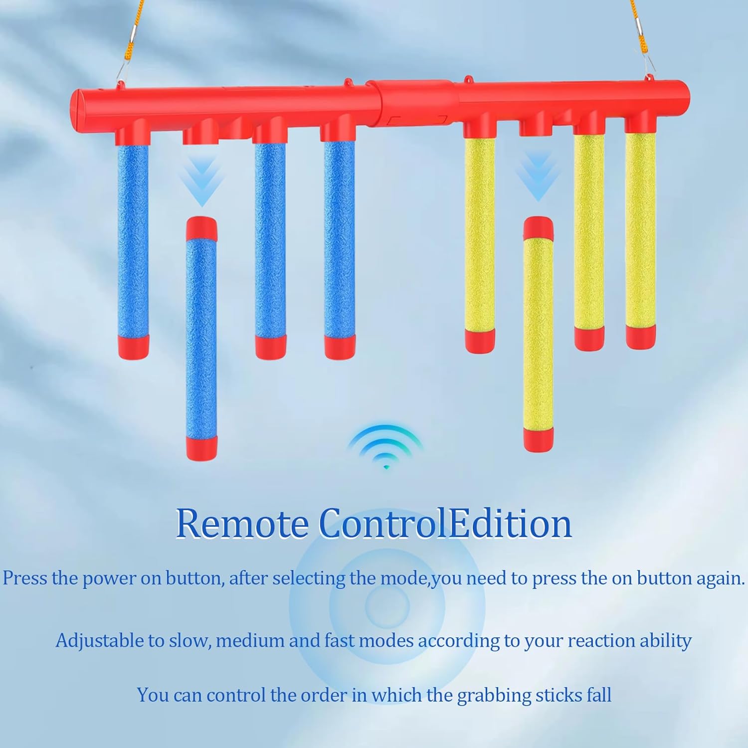 Reflex Drop Sticks Challenge Game – Rechargeable 2-Player Edition with Remote | 3 Speed Modes | Voice Guided Reflex Training - Image 3