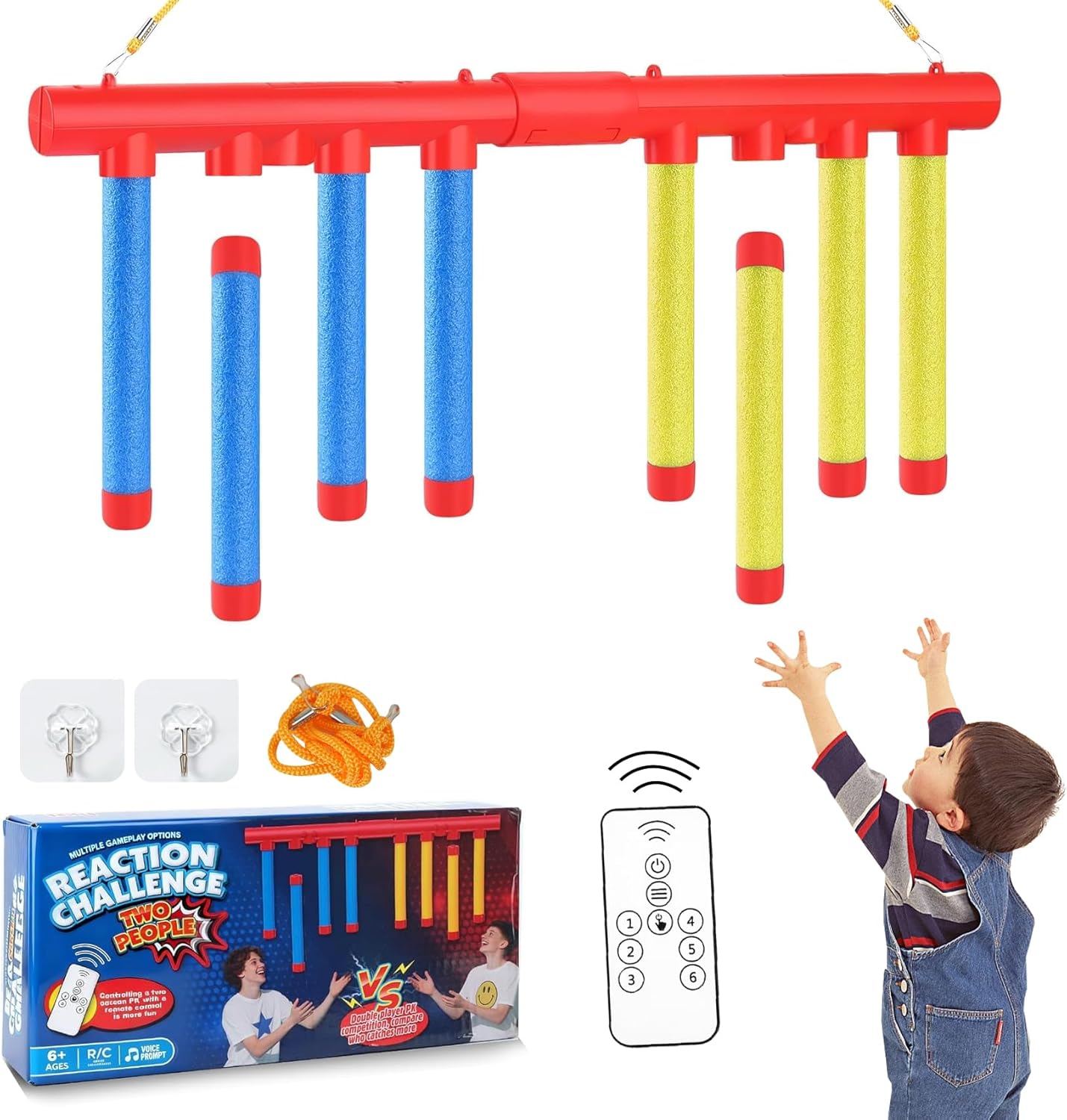 Reflex Drop Sticks Challenge Game – Rechargeable 2-Player Edition with Remote | 3 Speed Modes | Voice Guided Reflex Training - Image 5