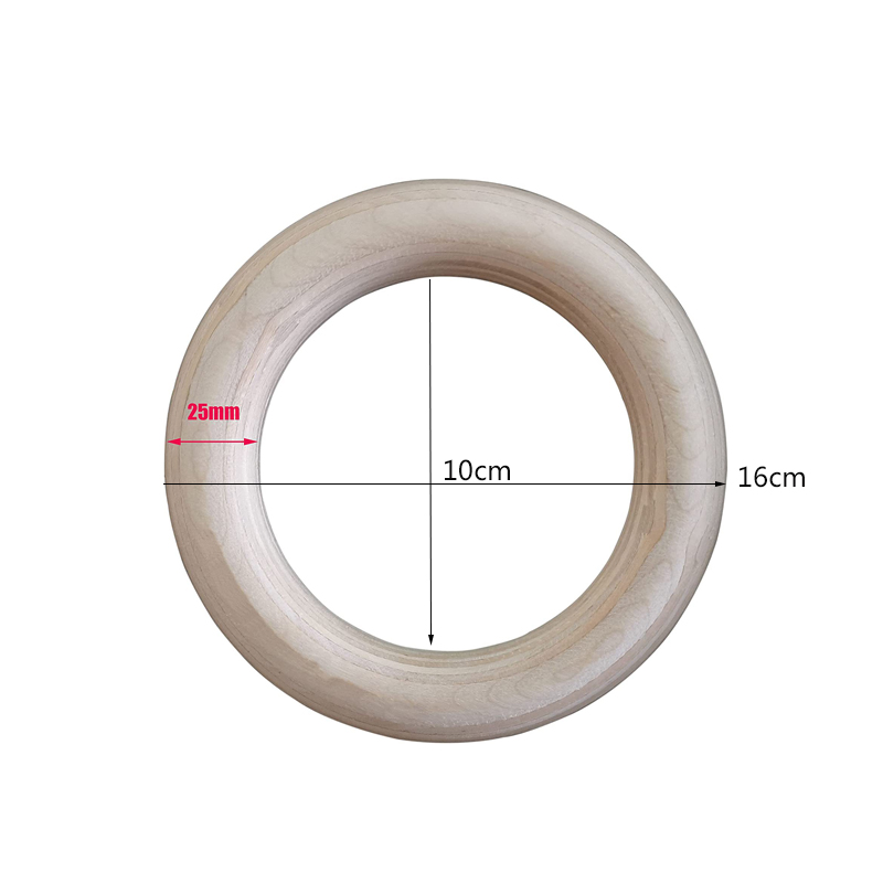 Youth Size Birch Wood Gymnastics Rings with 4.5m Quick-Adjust Numbered Straps - Image 3