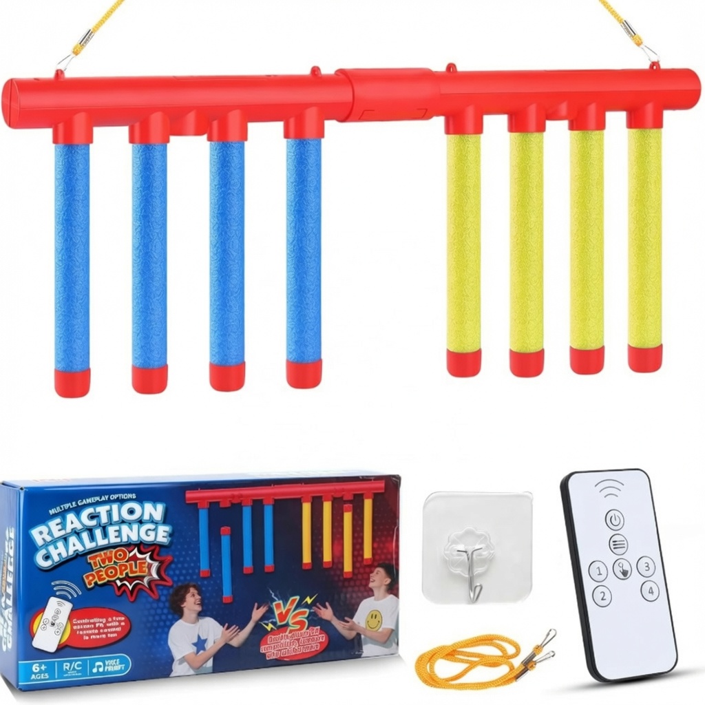 Reflex Drop Sticks Challenge Game – Rechargeable 2-Player Edition with Remote | 3 Speed Modes | Voice Guided Reflex Training - Image 2
