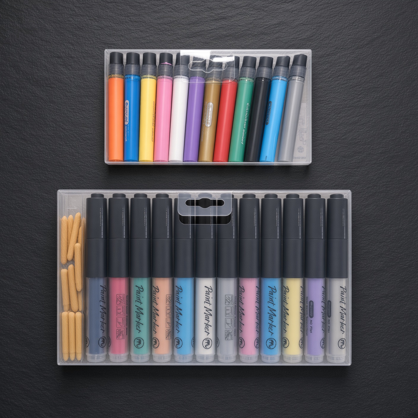 Acrylic Paint Marker Set | 12 Colours + 12 Refills + 24 Tips - Image 2