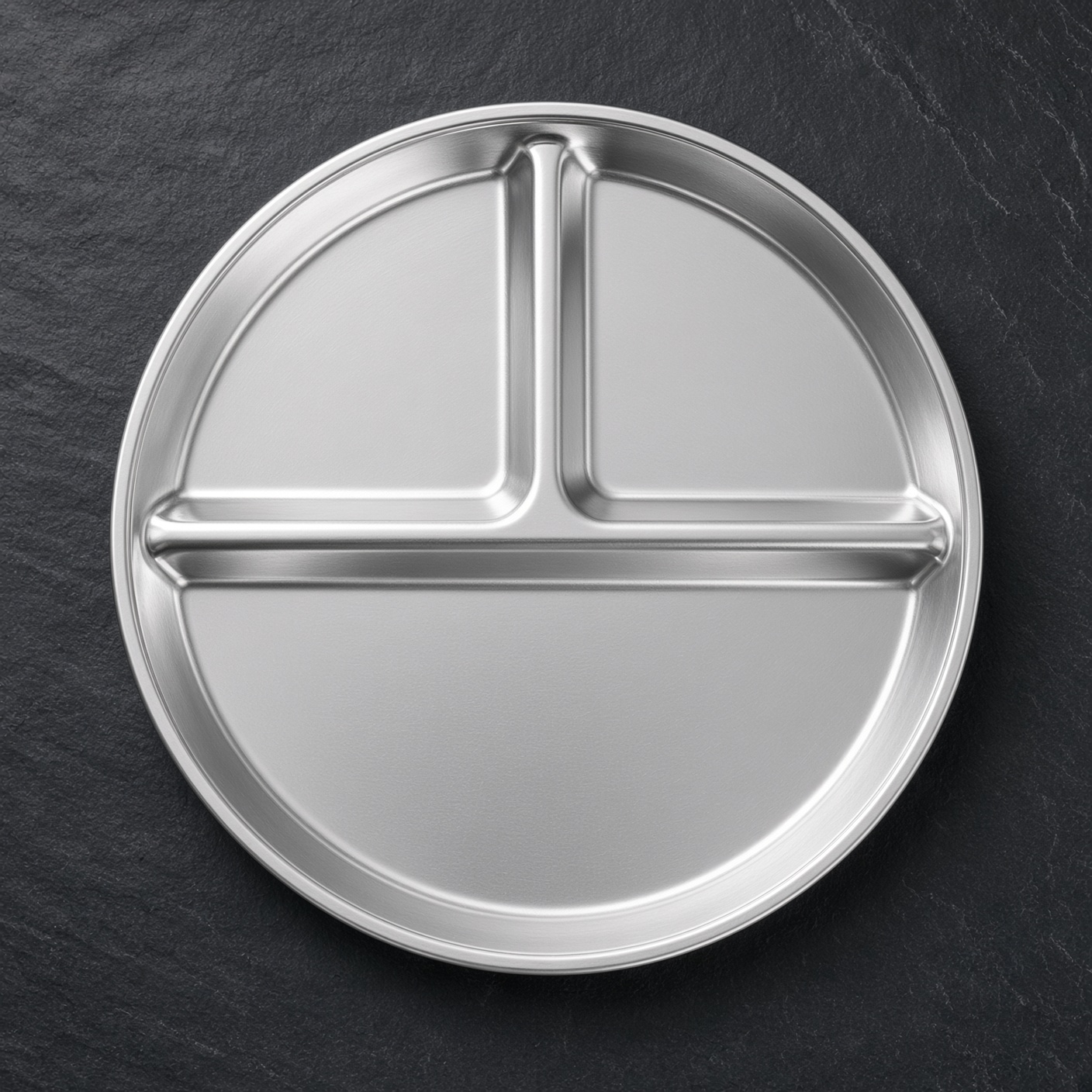 304 Stainless Steel Divided Meal Plate 23cm