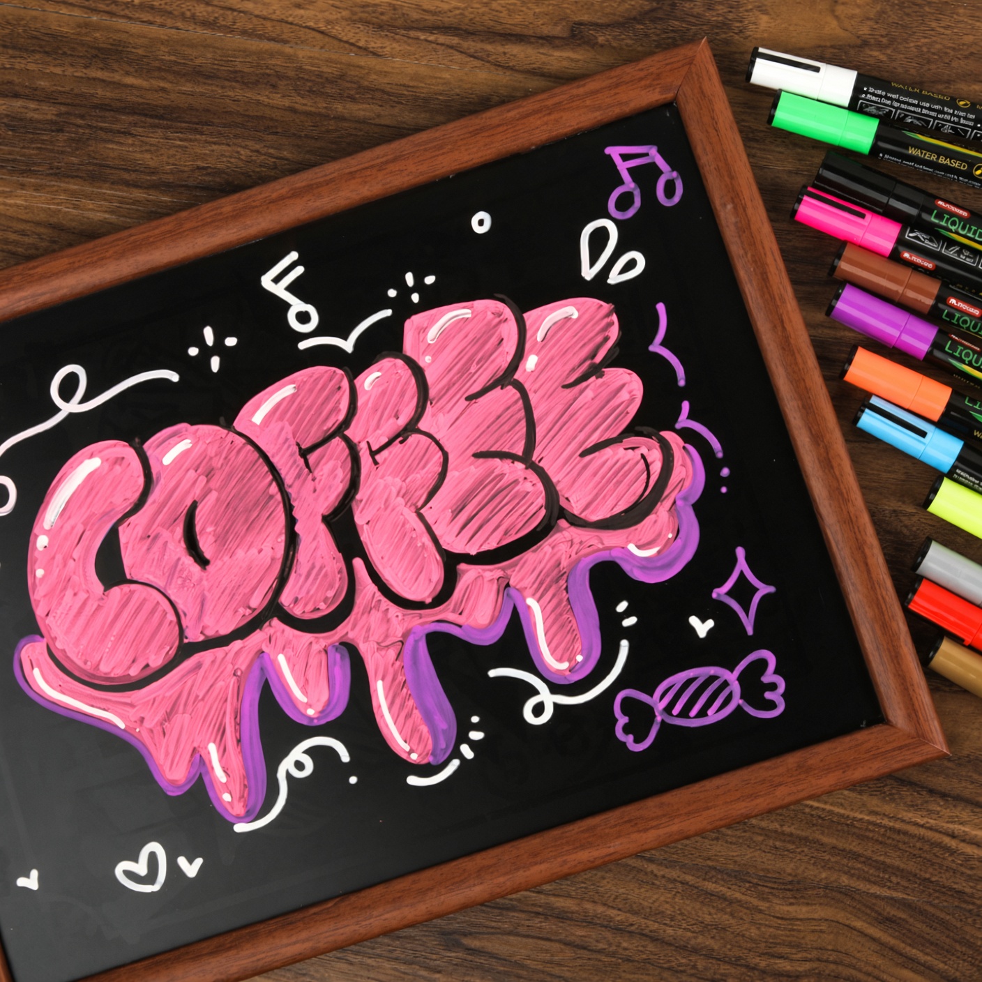 12 Colour Liquid Chalk Marker Set | Wipeable Kids Window & Board Markers - Image 3