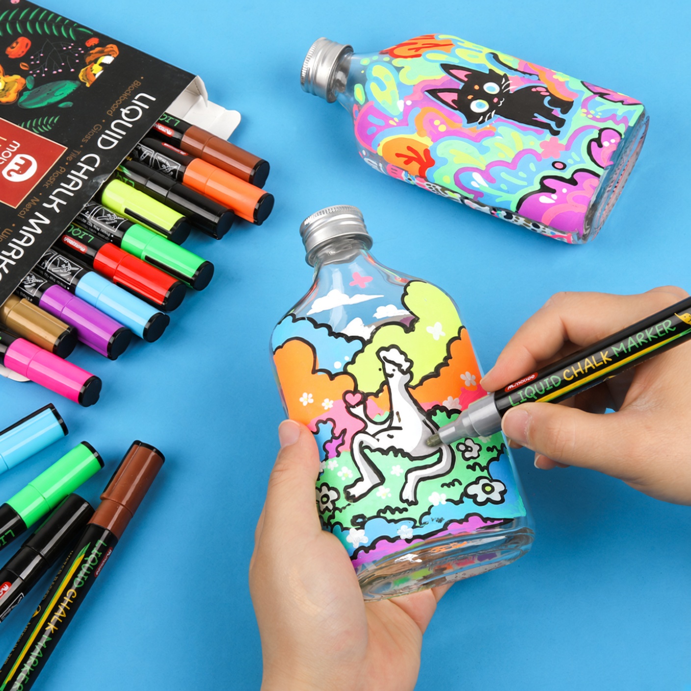 12 Colour Liquid Chalk Marker Set | Wipeable Kids Window & Board Markers - Image 5