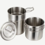 304 Stainless Steel Camping Cookware Set | 2-Piece Pot & Cup