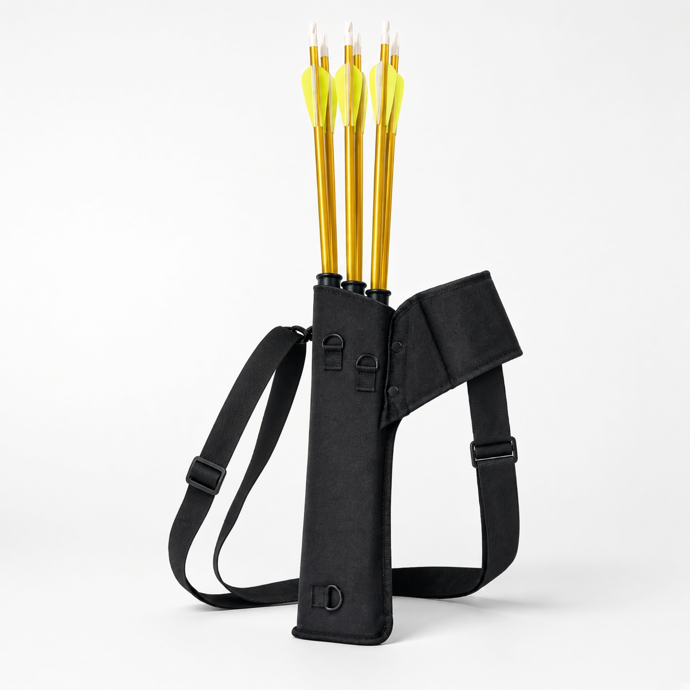 3-Tube Archery Quiver — Black, Shoulder or Waist