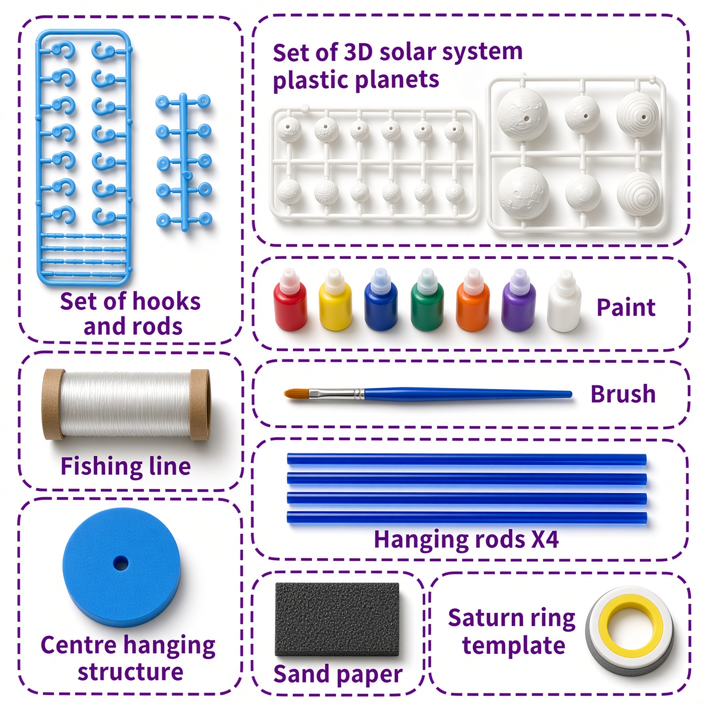 Hanging Solar System Kit | Paint & Build Mobile Ages 6+ - Image 3