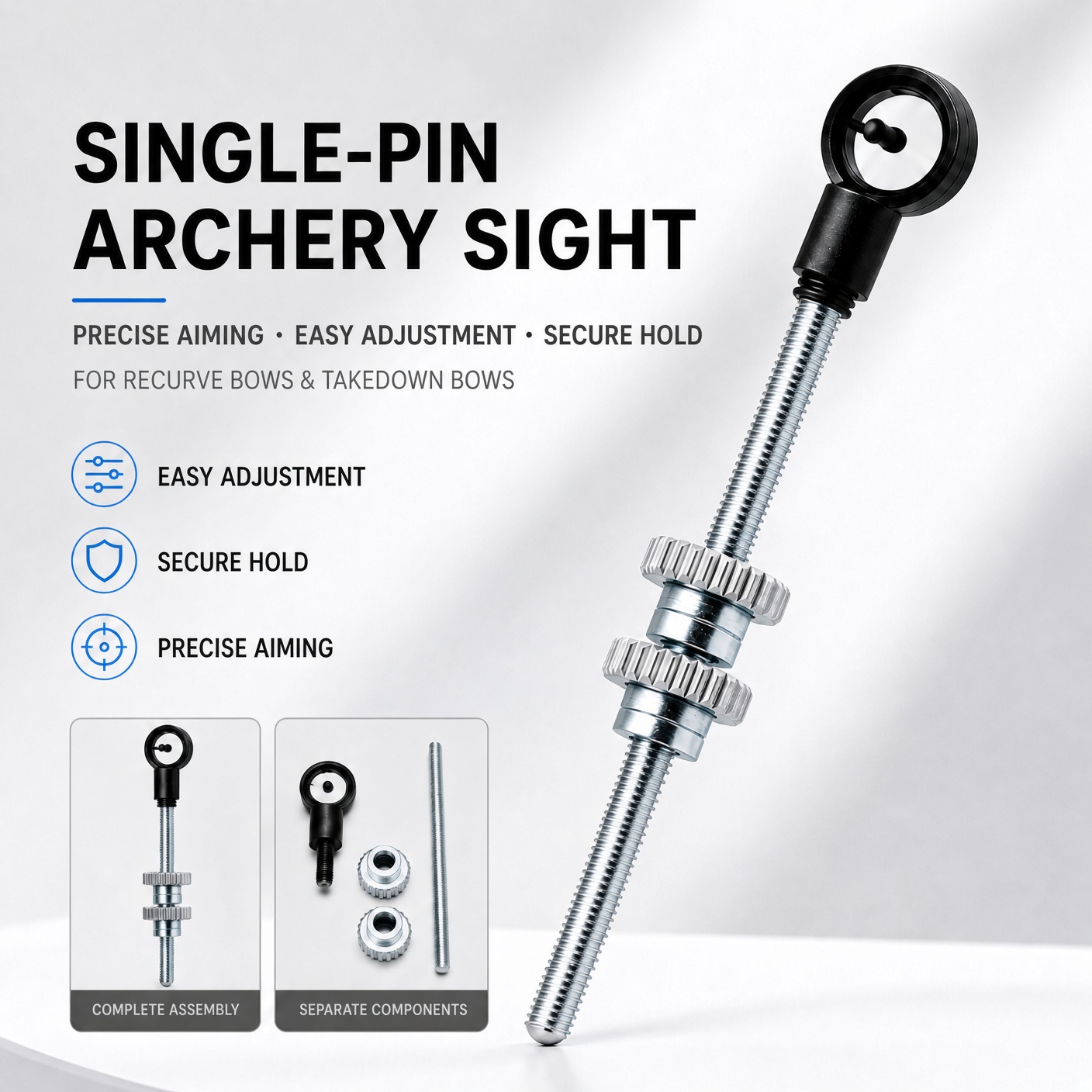 Volans Single-Pin Archery Sight — Recurve & Takedown
