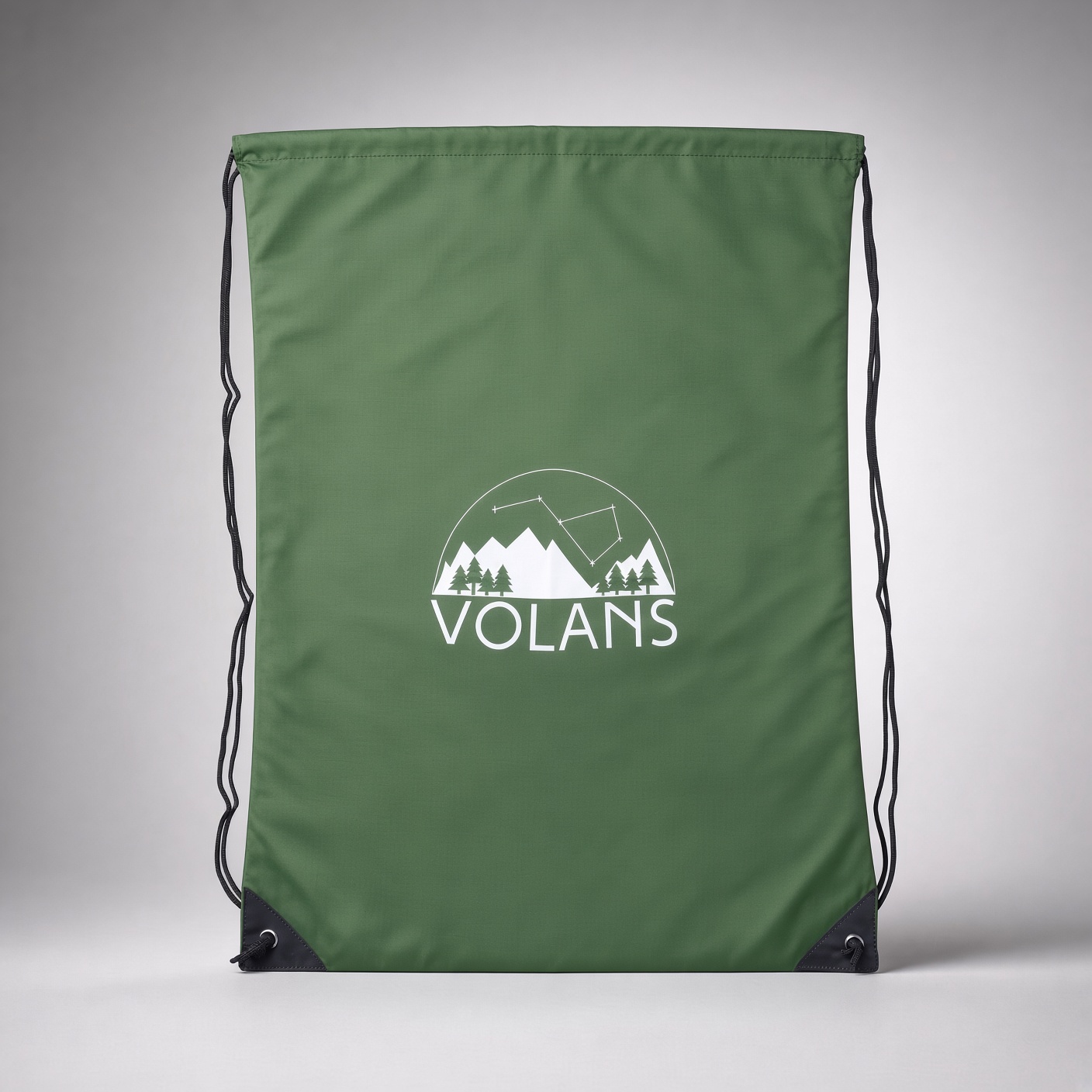 Volans Drawstring Storage Bag — Green Nylon